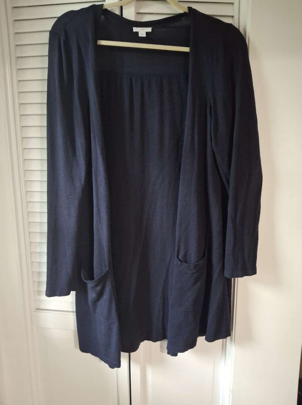 J. Jill Navy Open-Front Cotton Cardigan